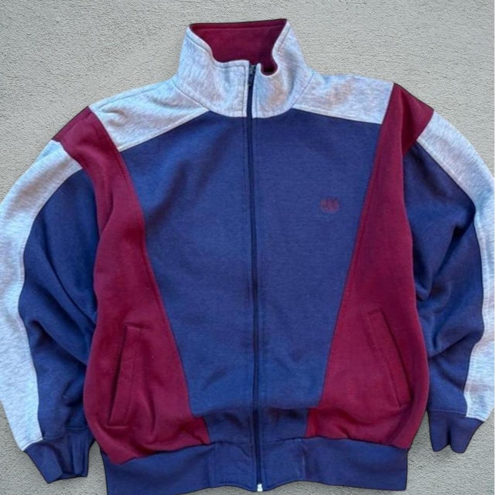 Vintage USA Olympics Zip-Up Sweatshirt Navy Burgundy M/L